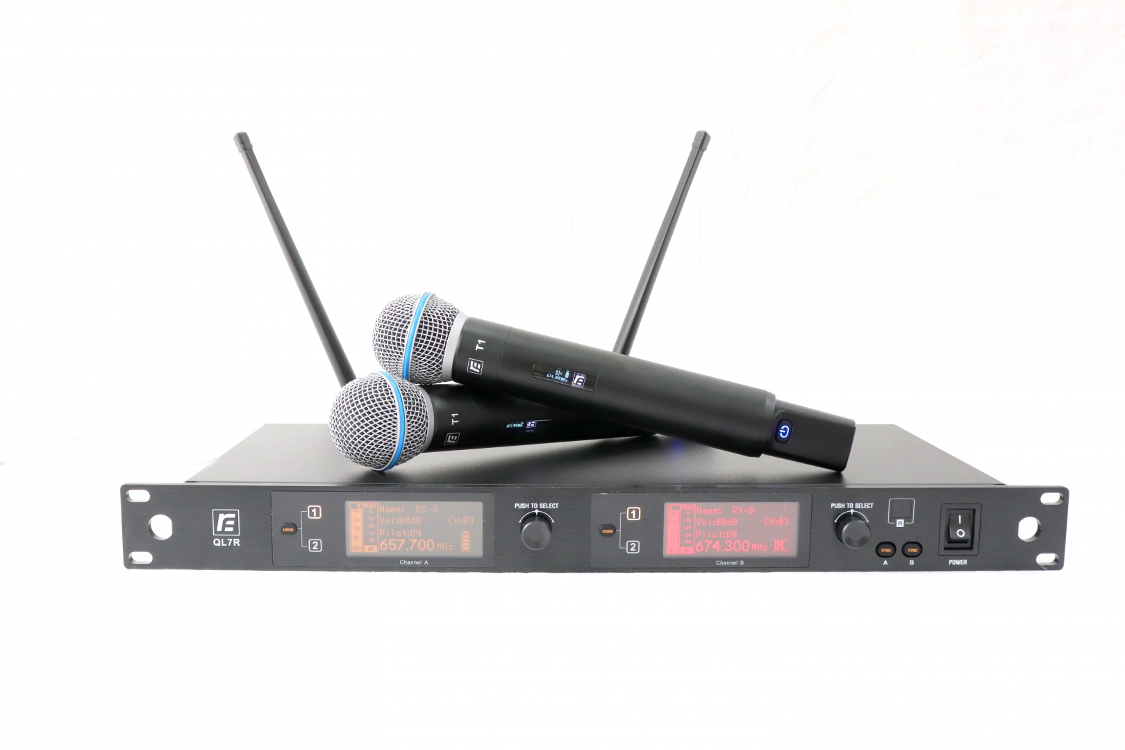 RFIntell QL7R/T1-B 720,500-754,000 МГц 2-канальная радиосистема с 2-мя ручными микрофонами в Канске